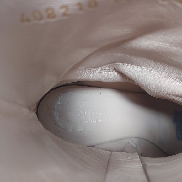 GUCCI Leather Black Malaga Kid GG Marmont Fringe Ankle Boot - Picture 5 of 15